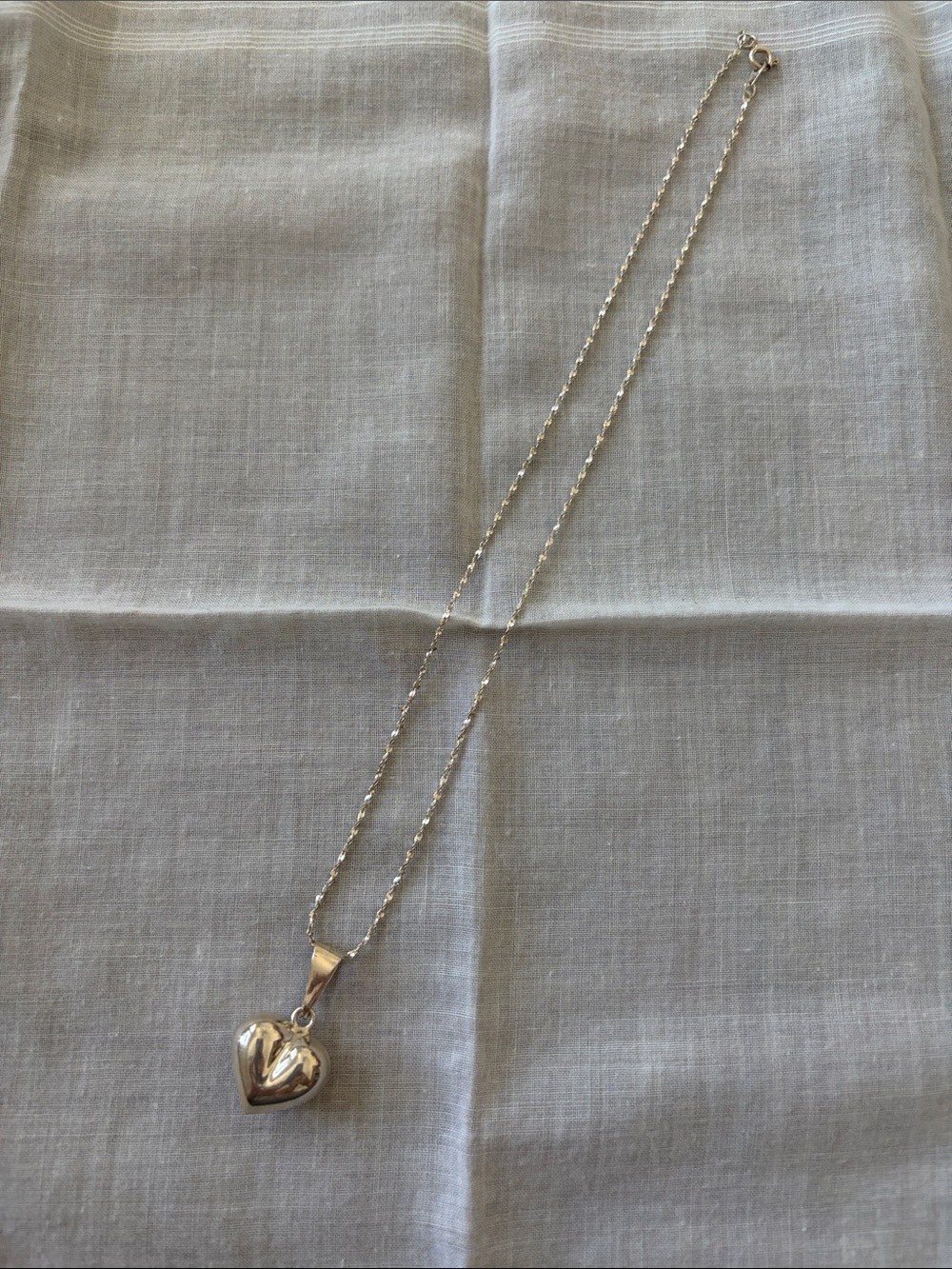 Sterling Silver Hollow Heart Pendant Necklace